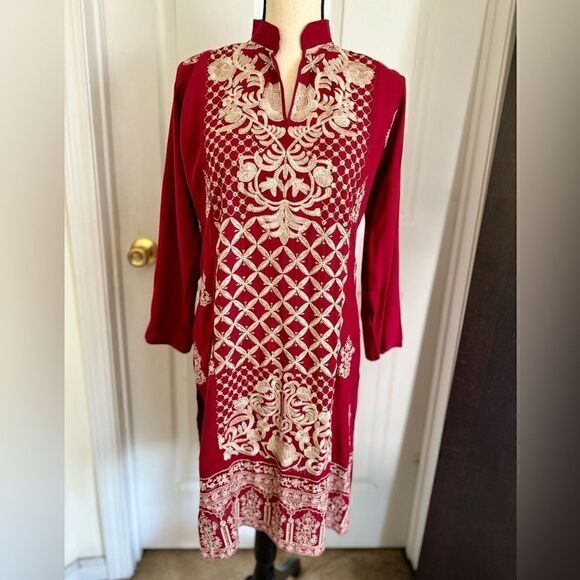 PAKISTANI INDIAN DESIGNER EMBROIDERED KURTA DRESS - Picture 1 of 8